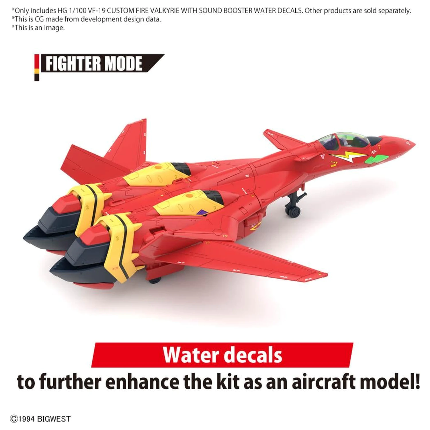 Macross HG 1/100 VF-19 Custom Fire Valkyrie Water Decals modell készlet kiegészítő csomag termékfotó