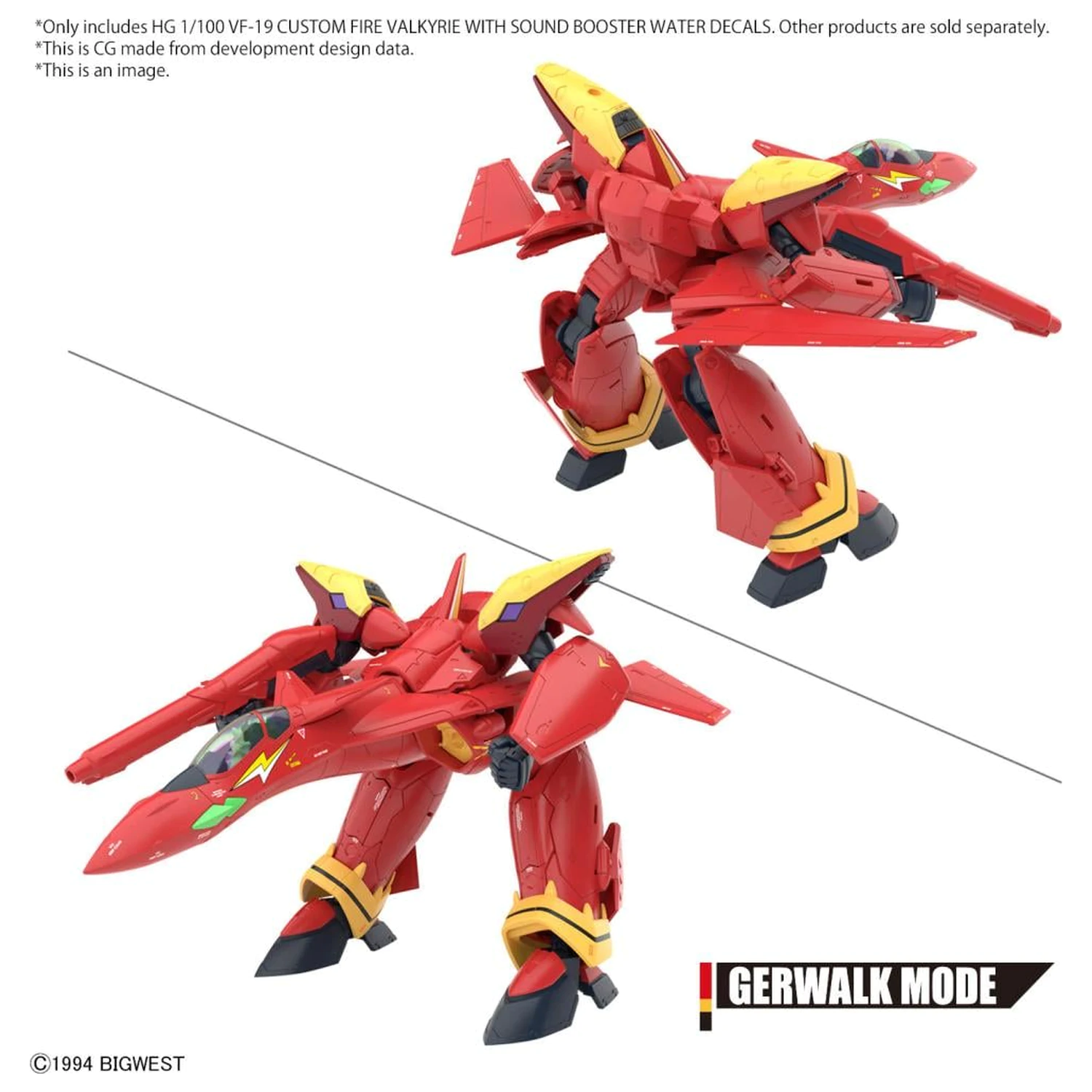 Macross HG 1/100 VF-19 Custom Fire Valkyrie Water Decals modell készlet kiegészítő csomag termékfotó