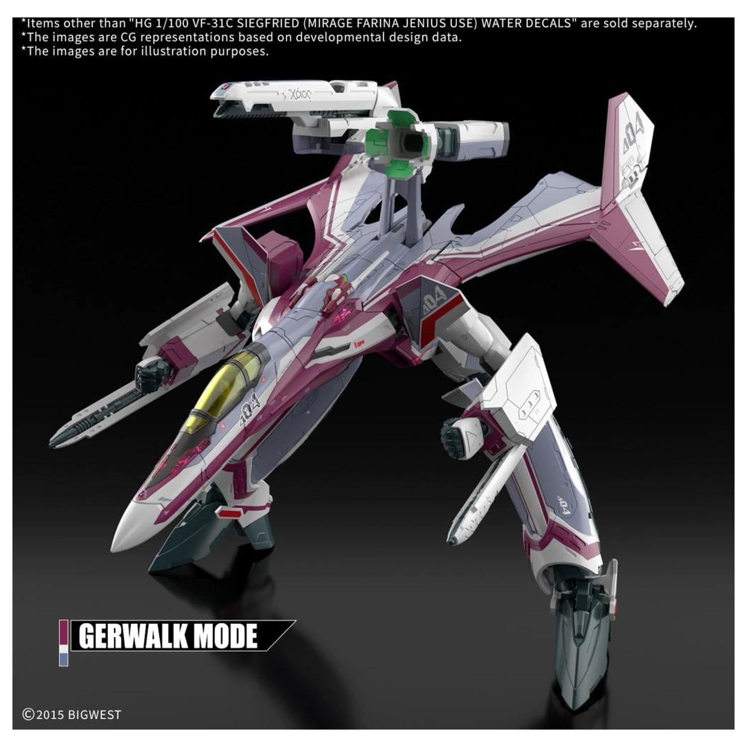 MACROSS HG 1/100 VF-31C Siegfried (Farina Jenius) Decals modell készlet kiegészítő termékfotó