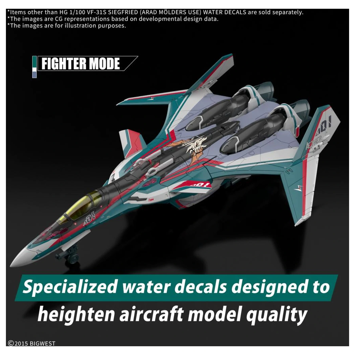 Macross HG 1/100 VF-31S Siegfried Water matricák modell készlet kiegészítő termékfotó