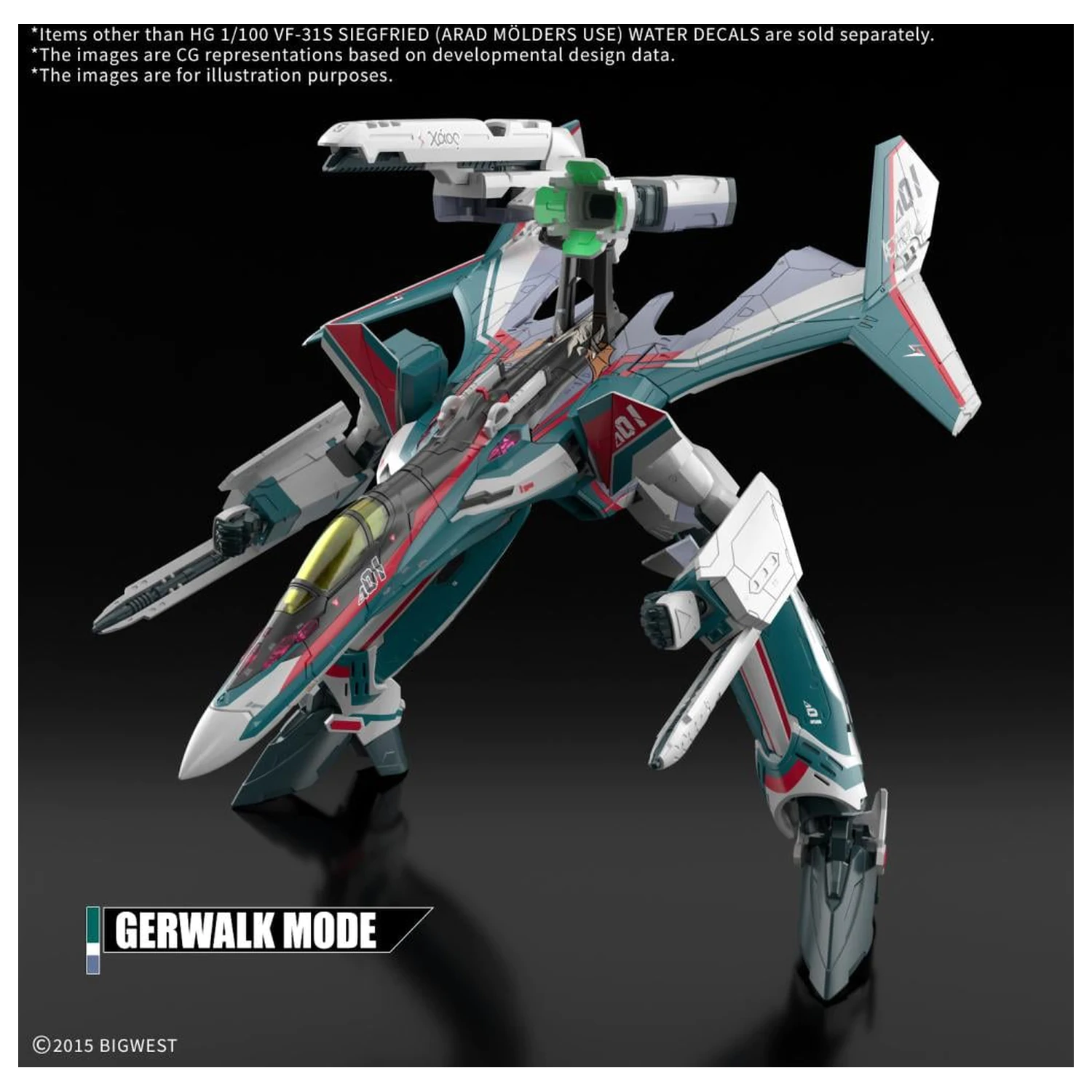 Macross HG 1/100 VF-31S Siegfried Water matricák modell készlet kiegészítő termékfotó