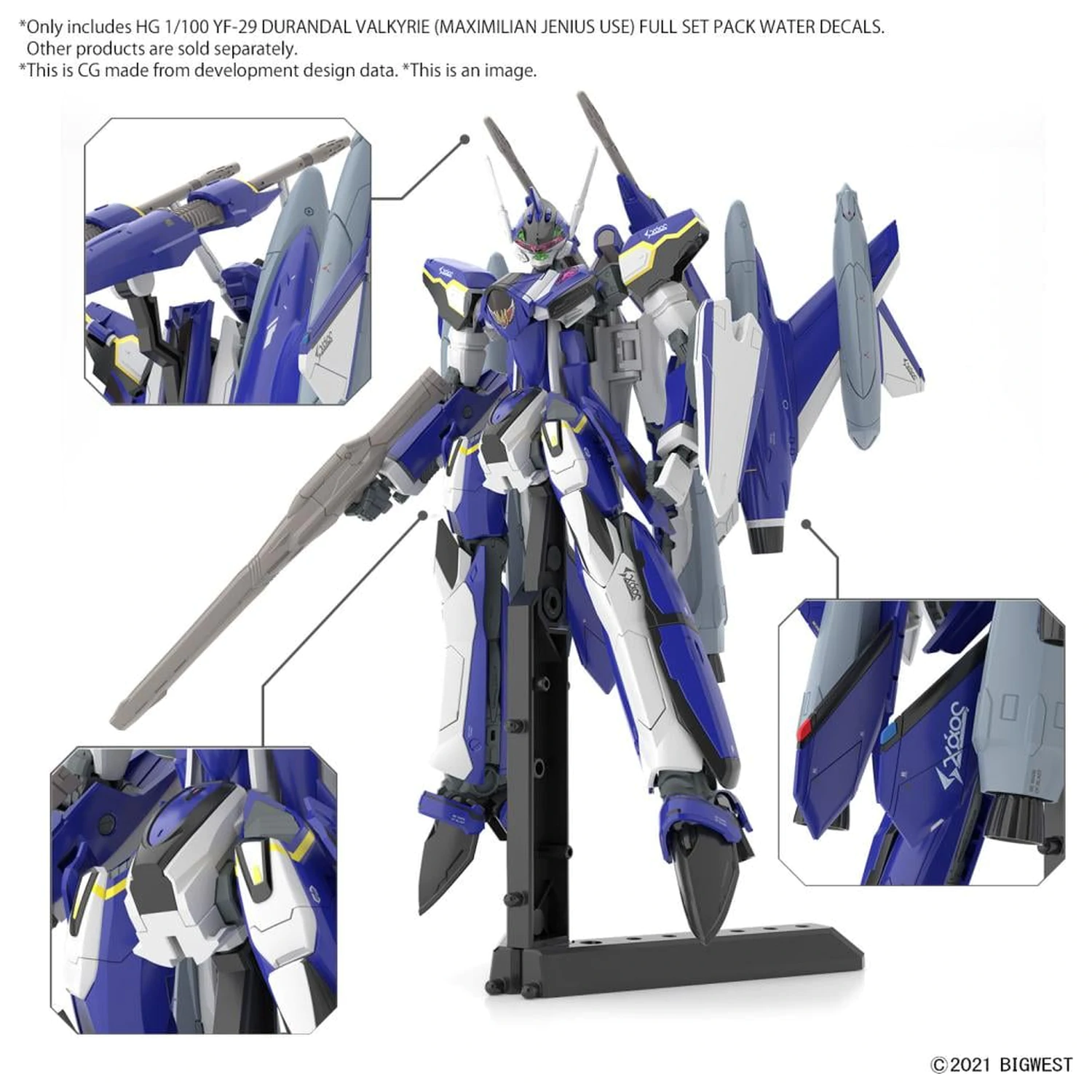 Macross HG 1/100 YF-29 Durandal Valkyrie Full Set Water D. modell készlet kiegészítő csomag termékfotó