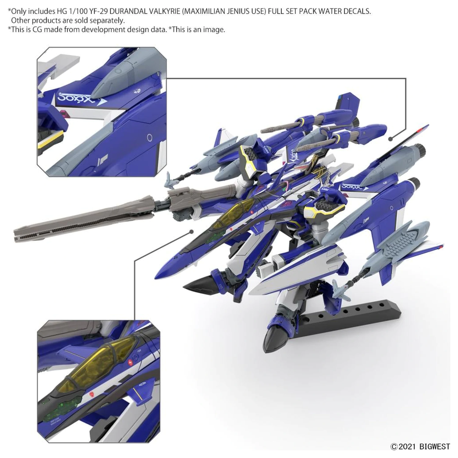 Macross HG 1/100 YF-29 Durandal Valkyrie Full Set Water D. modell készlet kiegészítő csomag termékfotó