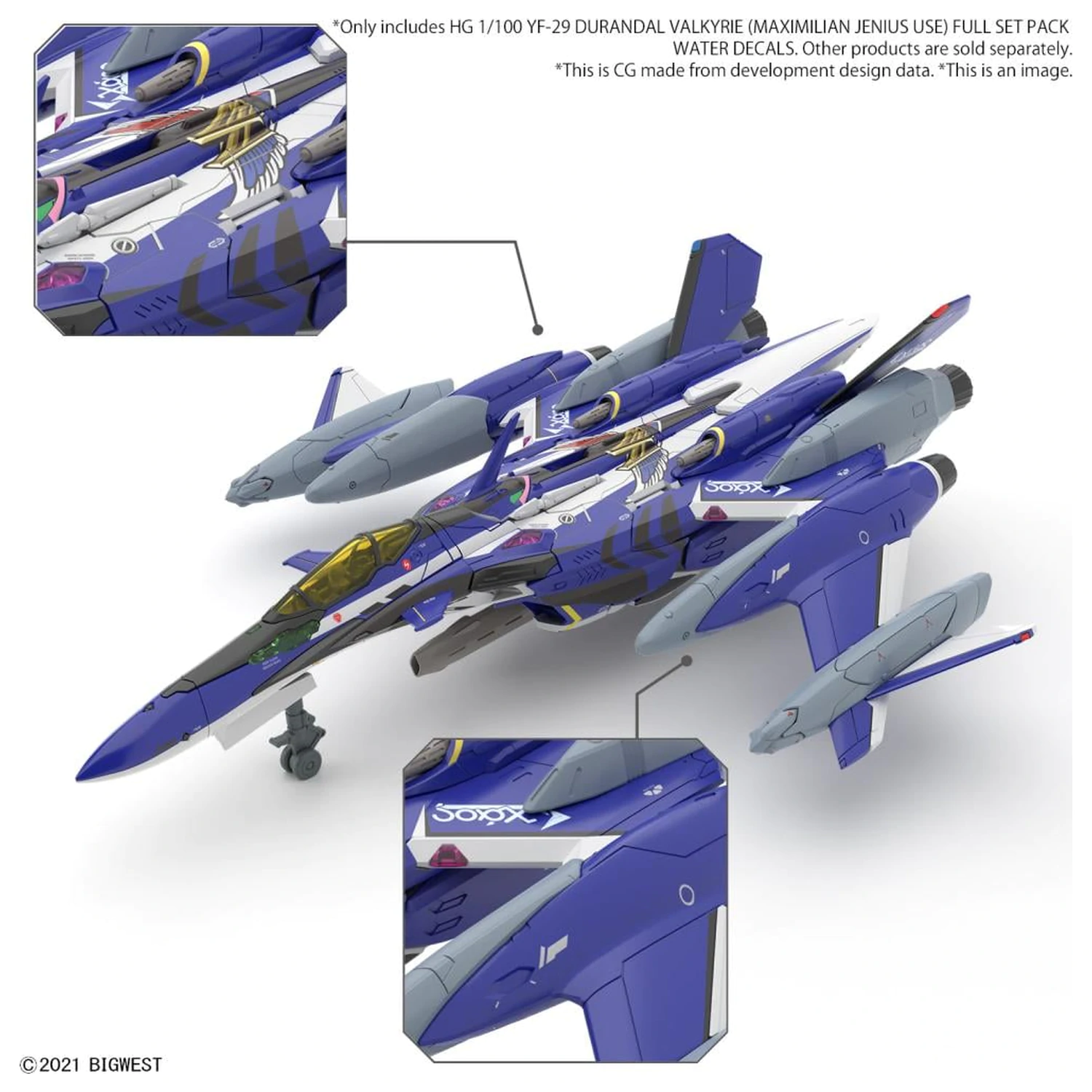 Macross HG 1/100 YF-29 Durandal Valkyrie Full Set Water D. modell készlet kiegészítő csomag termékfotó
