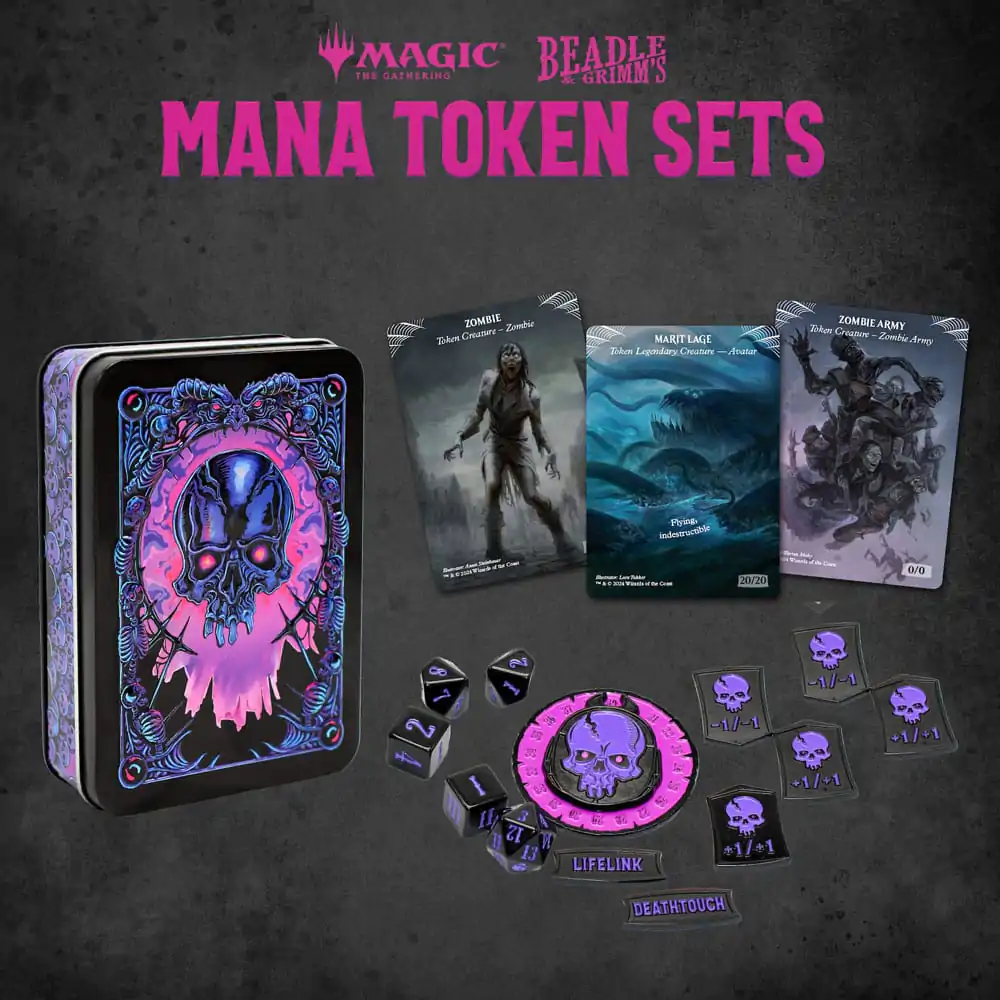 Magic the Gathering Dice and Token Pack Black Mana termékfotó