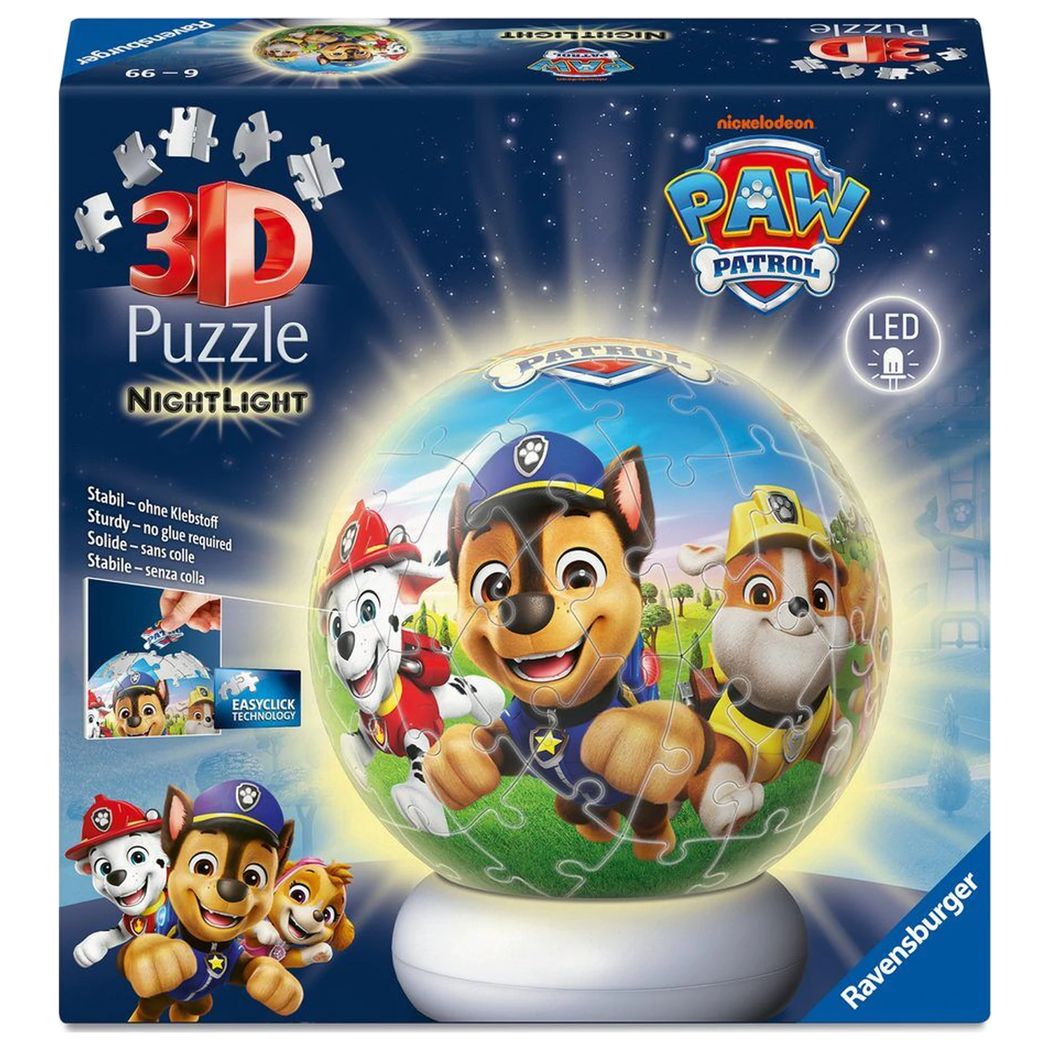 Mancs őrjárat 3D éjszakai lámpa puzzle 74db-os termékfotó