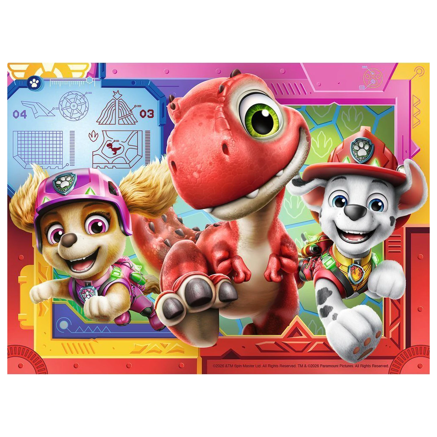 Mancs őrjárat Dino Movie puzzle 12-16-20-24db-os termékfotó