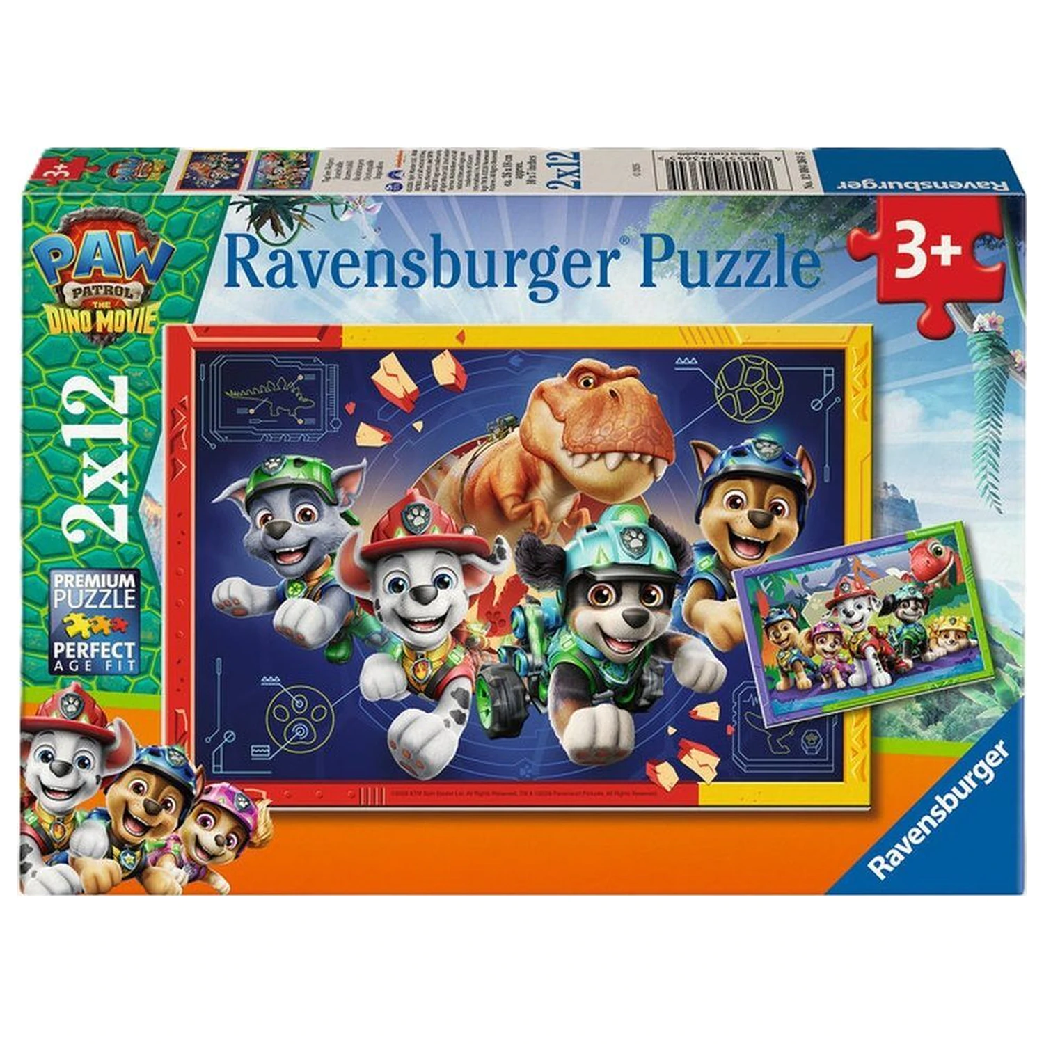 Mancs őrjárat Dino Movie puzzle 2x12db-os termékfotó