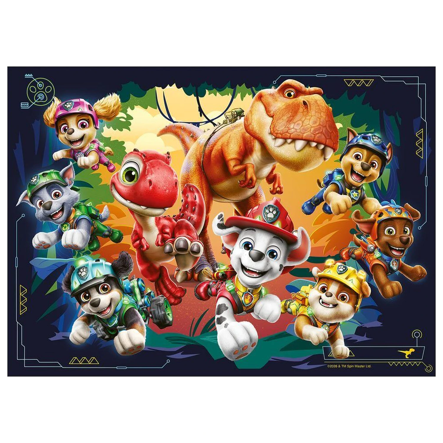 Mancs őrjárat Dino Movie puzzle 4x42db-os termékfotó
