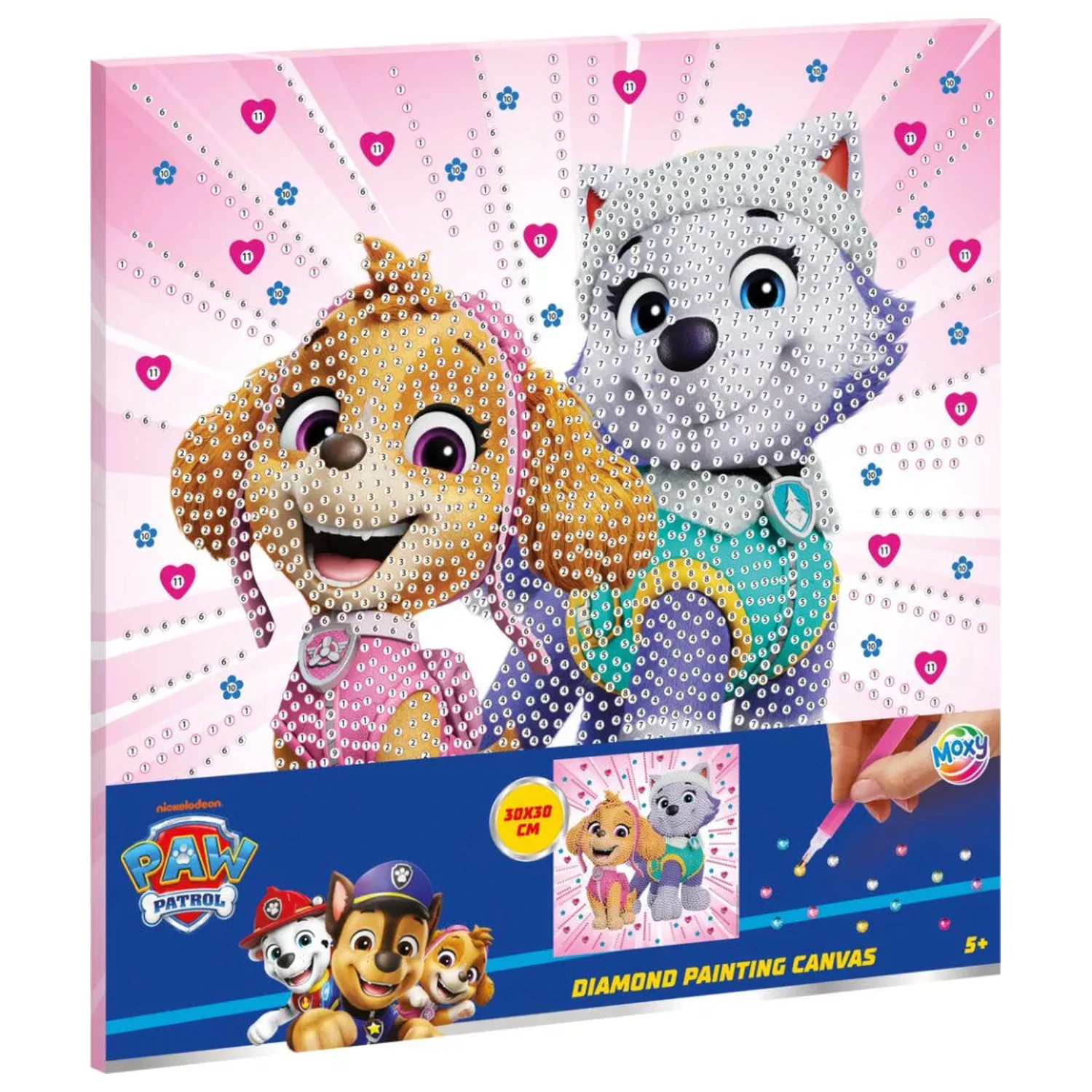 Mancs Őrjárat Girls Power gyémántszemes kirakó vásznon 30x30 cm termékfotó