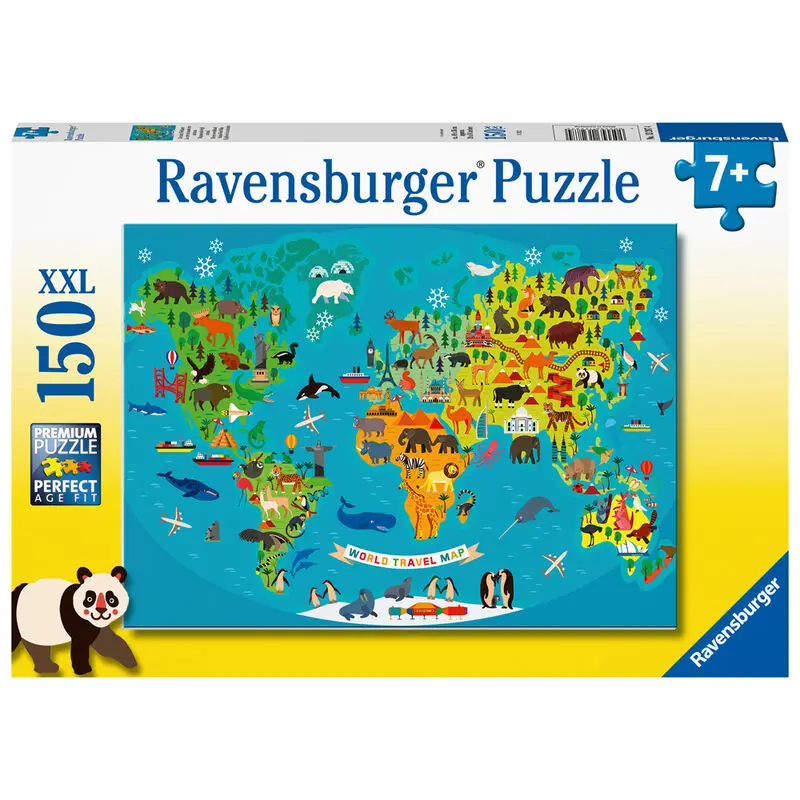 Map of animals XXL puzzle 150db-os termékfotó