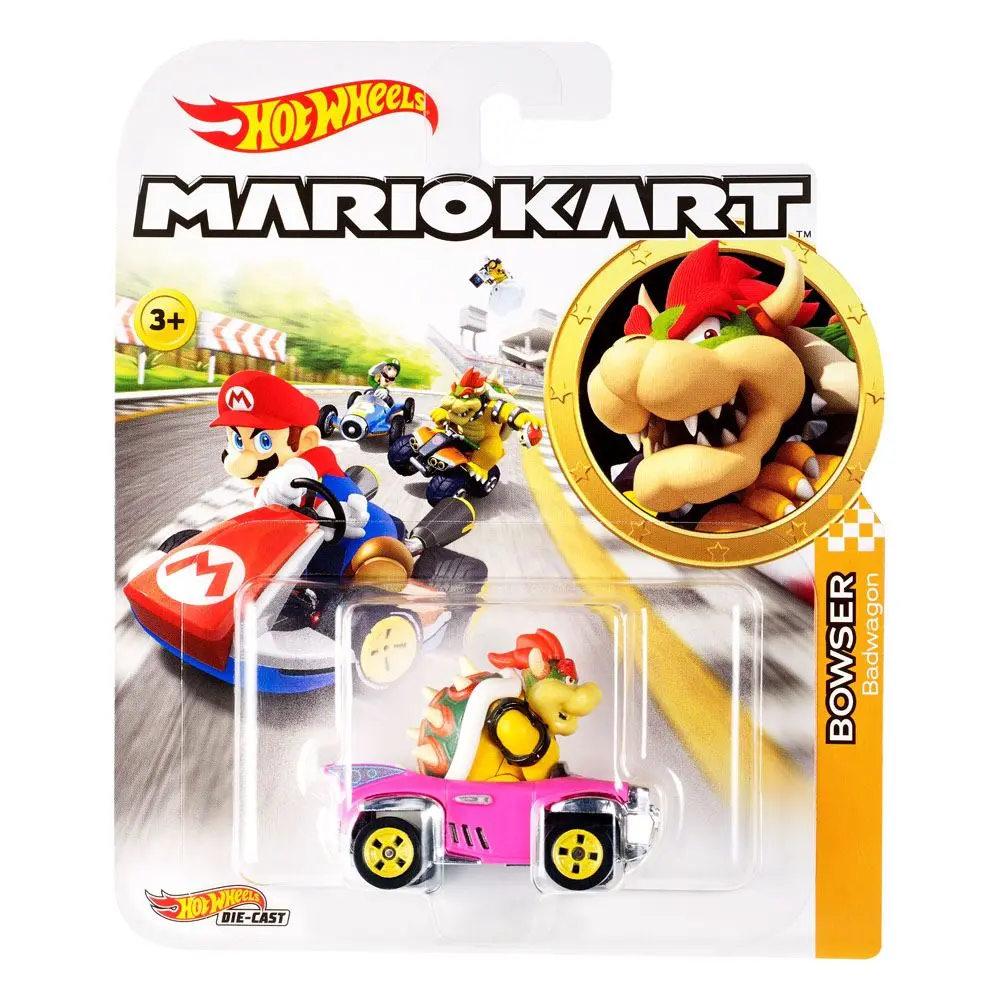 Mario Kart Hot Wheels Diecast jármű 1/64 Bowser (Badwagon) 8 cm termékfotó