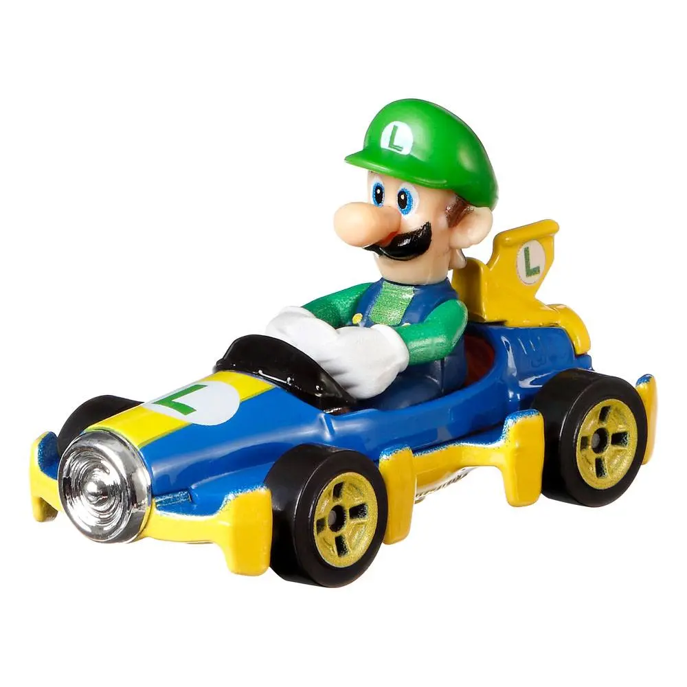 Mario Kart Hot Wheels Diecast jármű 1/64 Luigi (Mach 8) 8 cm termékfotó