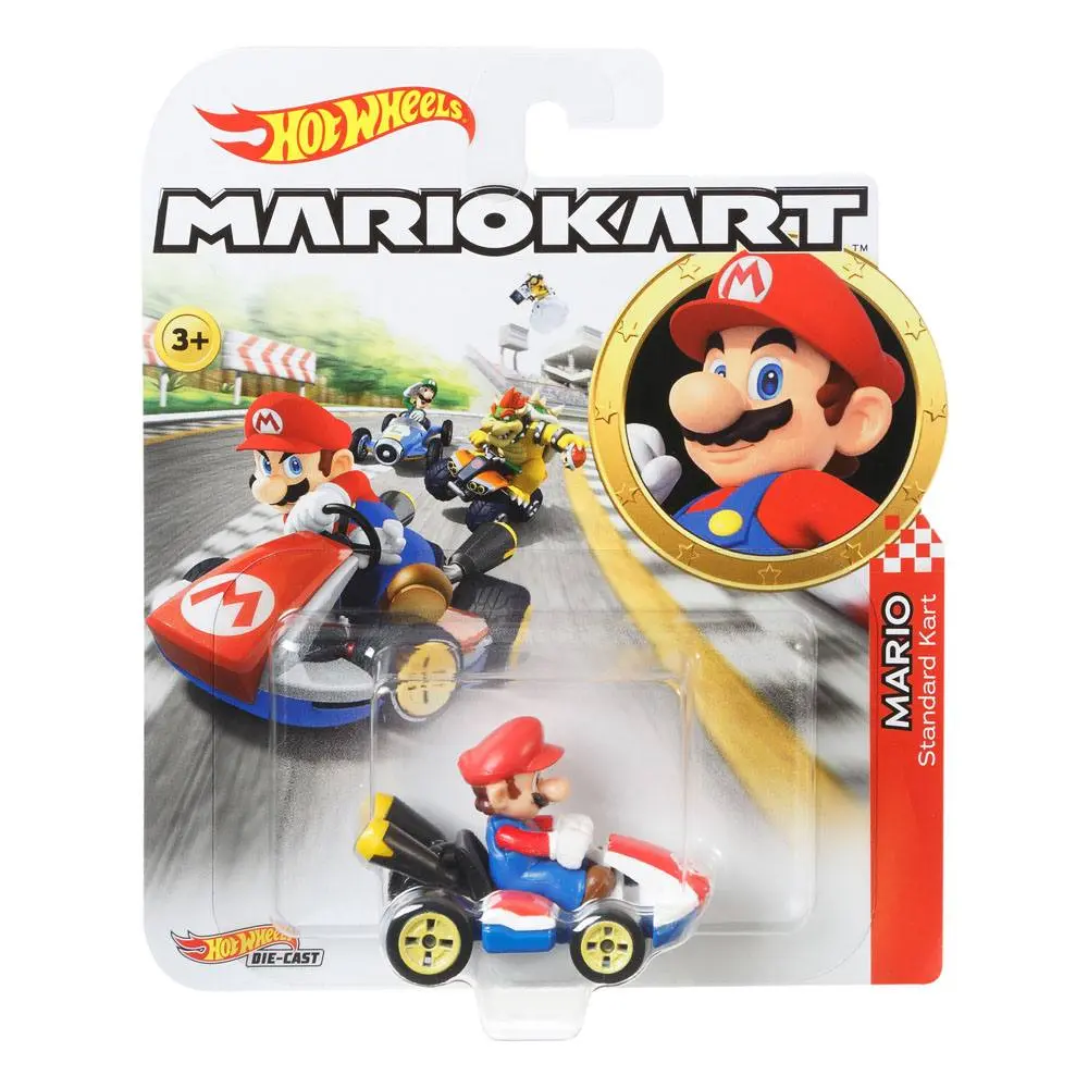 Mario Kart Hot Wheels Diecast jármű 1/64 Mario (Standard Kart) 8 cm termékfotó