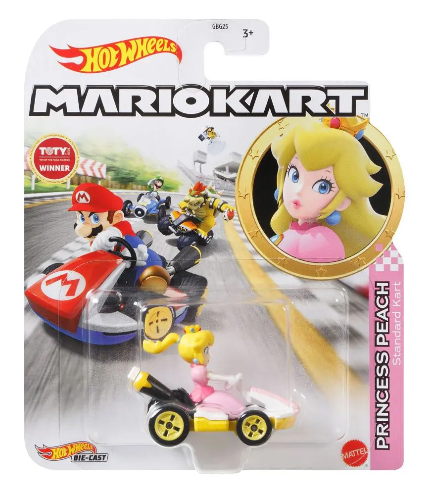 Mario Kart Hot Wheels Diecast Vehicle 1/64 Princess Peach (Standard Kart) 5 cm termékfotó
