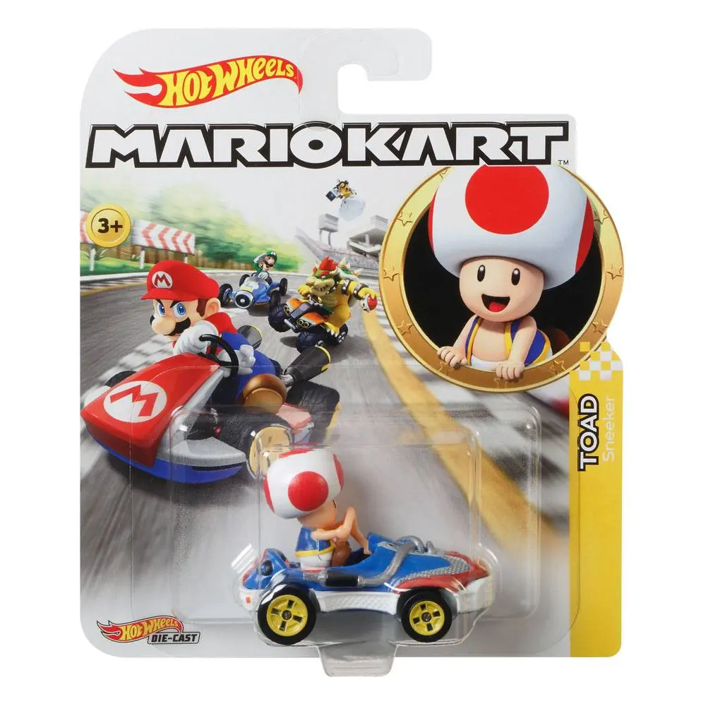 Mario Kart Hot Wheels Diecast Vehicle 1/64 Toad (Sneeker) 8 cm termékfotó