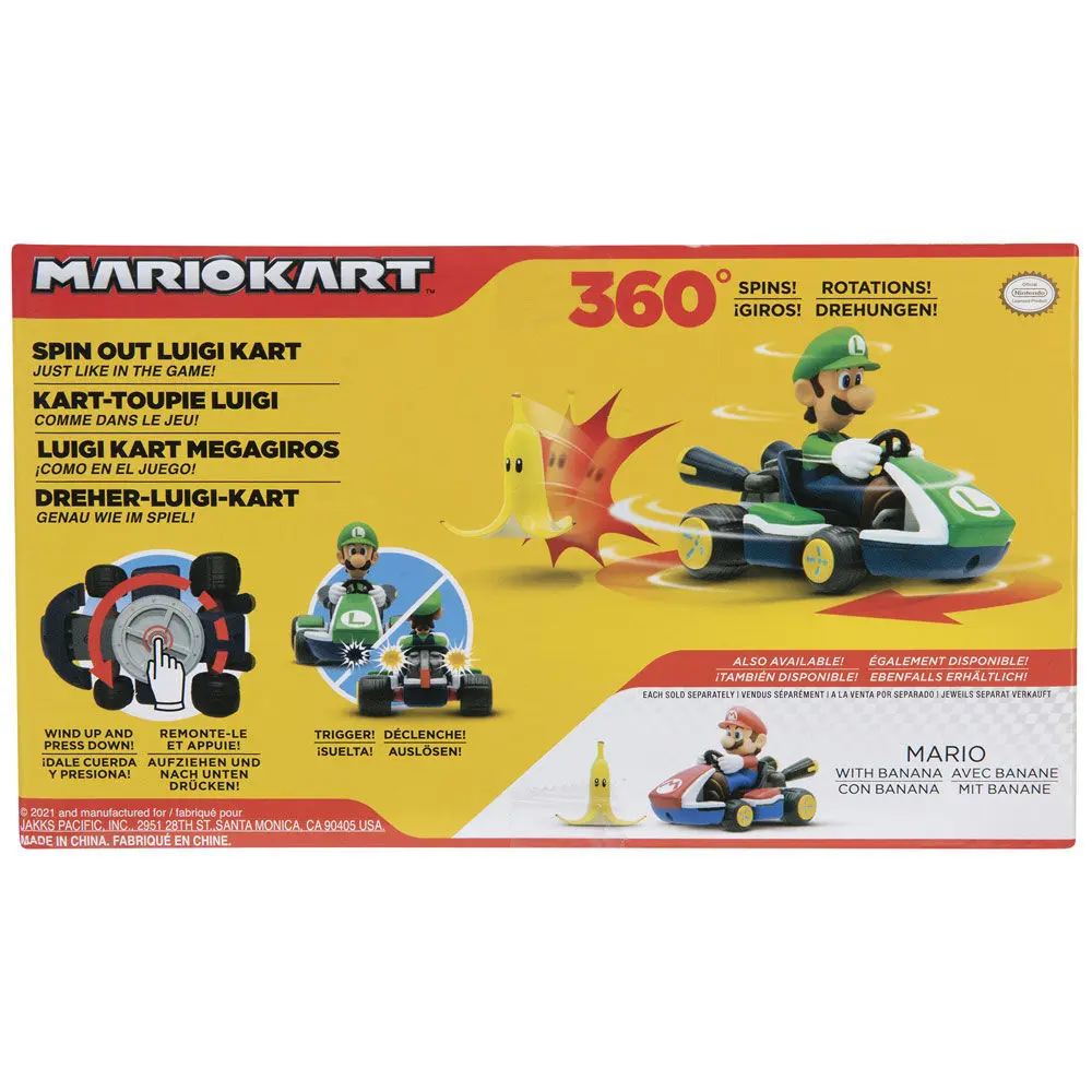 Mario Kart spinout Luigi Kart figura 6cm termékfotó