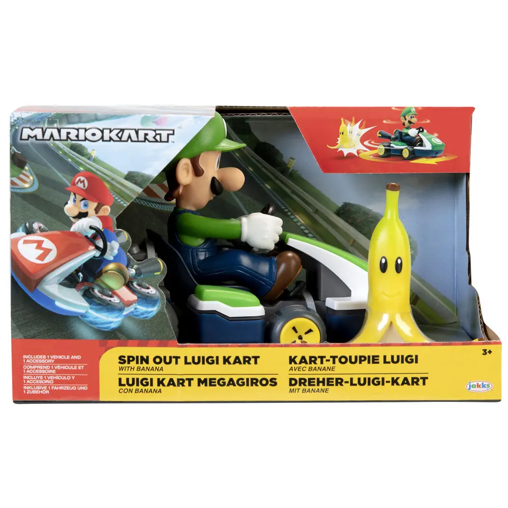 Mario Kart spinout Luigi Kart figura 6cm termékfotó