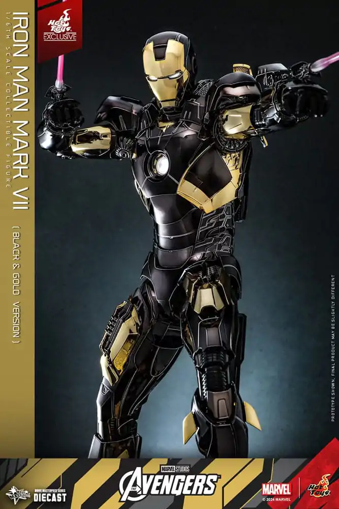 Marvel&#039;s The Avengers Diecast Movie Masterpiece 1/6 Iron Man Mark VII (Black &amp; Gold Version) akciófigura 32 cm termékfotó