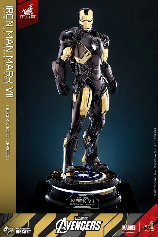 Marvel&#039;s The Avengers Diecast Movie Masterpiece 1/6 Iron Man Mark VII (Black &amp; Gold Version) akciófigura 32 cm termékfotó