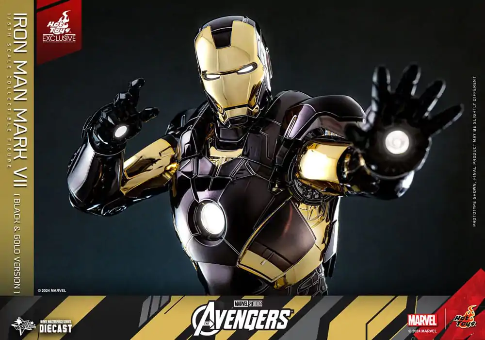 Marvel&#039;s The Avengers Diecast Movie Masterpiece 1/6 Iron Man Mark VII (Black &amp; Gold Version) akciófigura 32 cm termékfotó