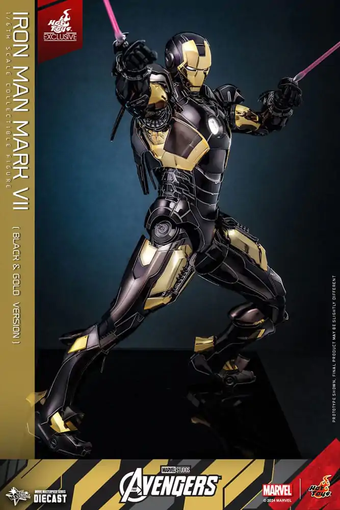 Marvel&#039;s The Avengers Diecast Movie Masterpiece 1/6 Iron Man Mark VII (Black &amp; Gold Version) akciófigura 32 cm termékfotó