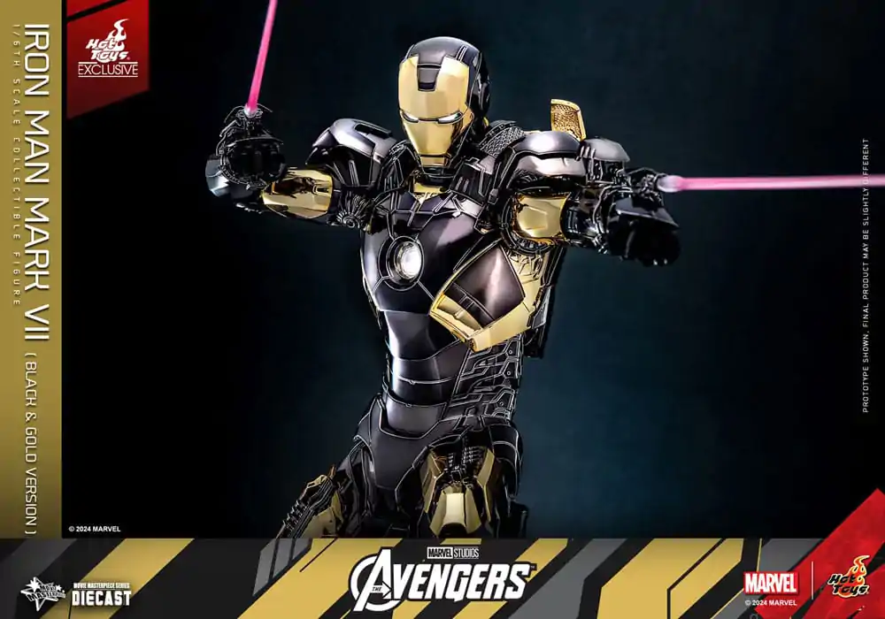 Marvel&#039;s The Avengers Diecast Movie Masterpiece 1/6 Iron Man Mark VII (Black &amp; Gold Version) akciófigura 32 cm termékfotó