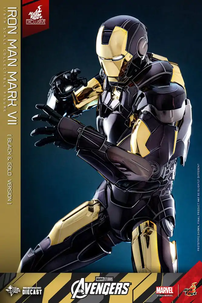 Marvel&#039;s The Avengers Diecast Movie Masterpiece 1/6 Iron Man Mark VII (Black &amp; Gold Version) akciófigura 32 cm termékfotó