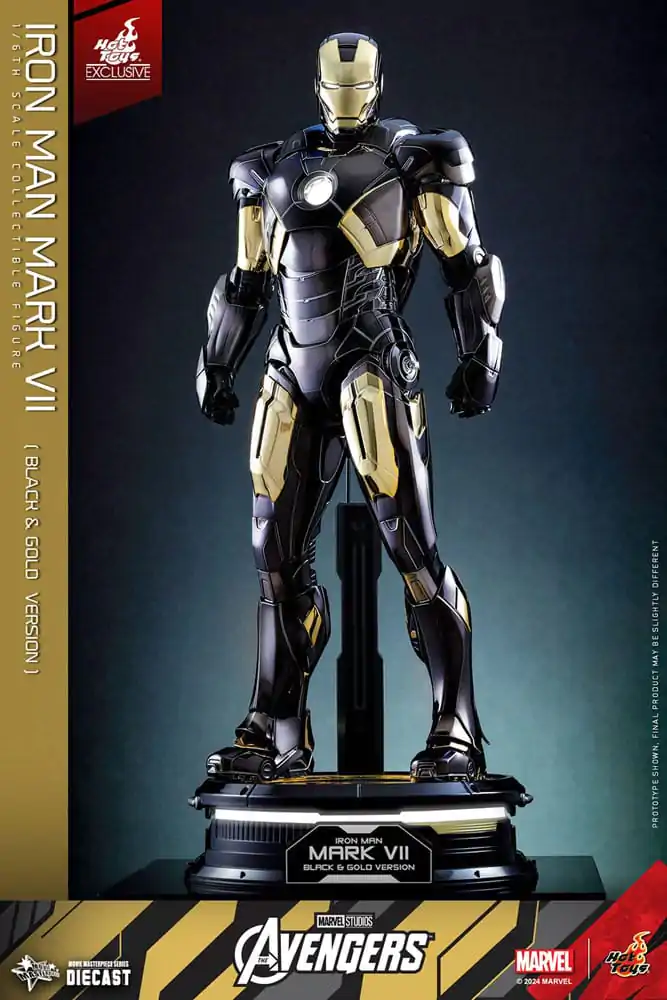 Marvel&#039;s The Avengers Diecast Movie Masterpiece 1/6 Iron Man Mark VII (Black &amp; Gold Version) akciófigura 32 cm termékfotó