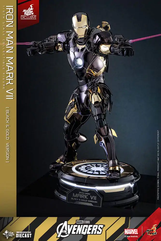 Marvel&#039;s The Avengers Diecast Movie Masterpiece 1/6 Iron Man Mark VII (Black &amp; Gold Version) akciófigura 32 cm termékfotó