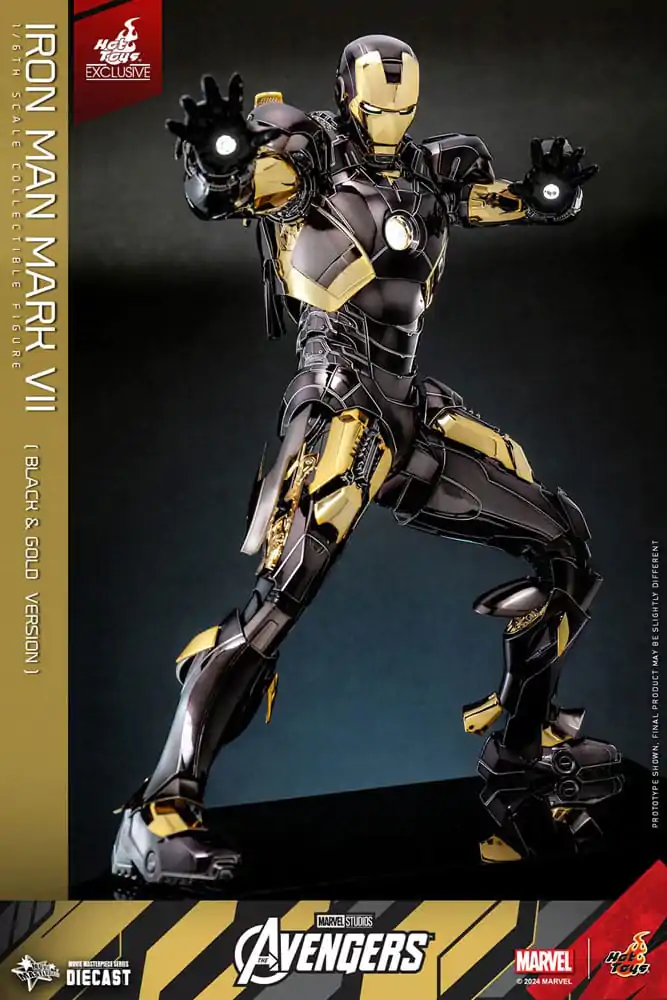 Marvel&#039;s The Avengers Diecast Movie Masterpiece 1/6 Iron Man Mark VII (Black &amp; Gold Version) akciófigura 32 cm termékfotó