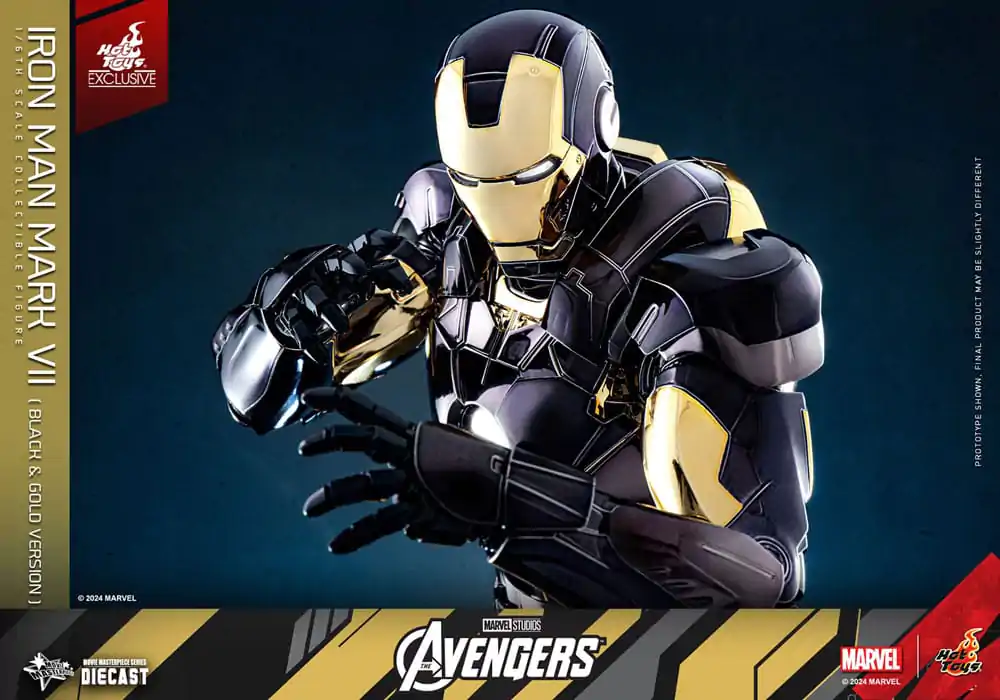 Marvel&#039;s The Avengers Diecast Movie Masterpiece 1/6 Iron Man Mark VII (Black &amp; Gold Version) akciófigura 32 cm termékfotó