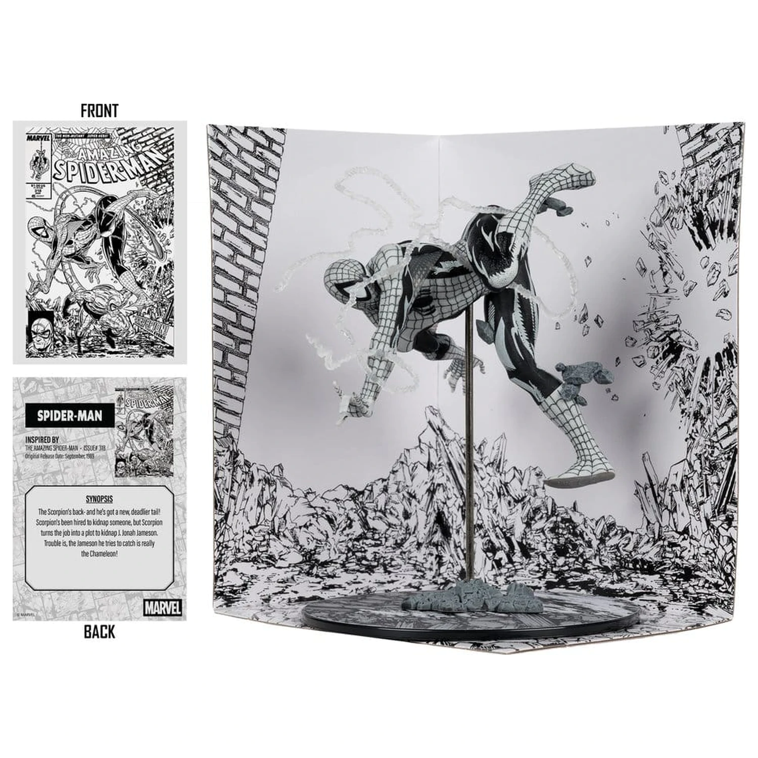 Marvel 1/10 Spider-Man (Line Art) (The Amazing Spider-Man #318) (Gold Label) PVC szobor figura 17 cm termékfotó