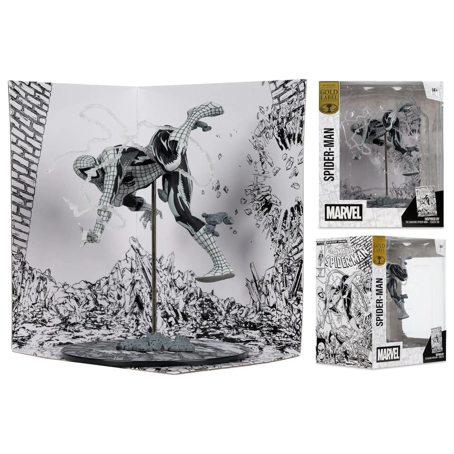 Marvel 1/10 Spider-Man (Line Art) (The Amazing Spider-Man #318) (Gold Label) PVC szobor figura 17 cm termékfotó