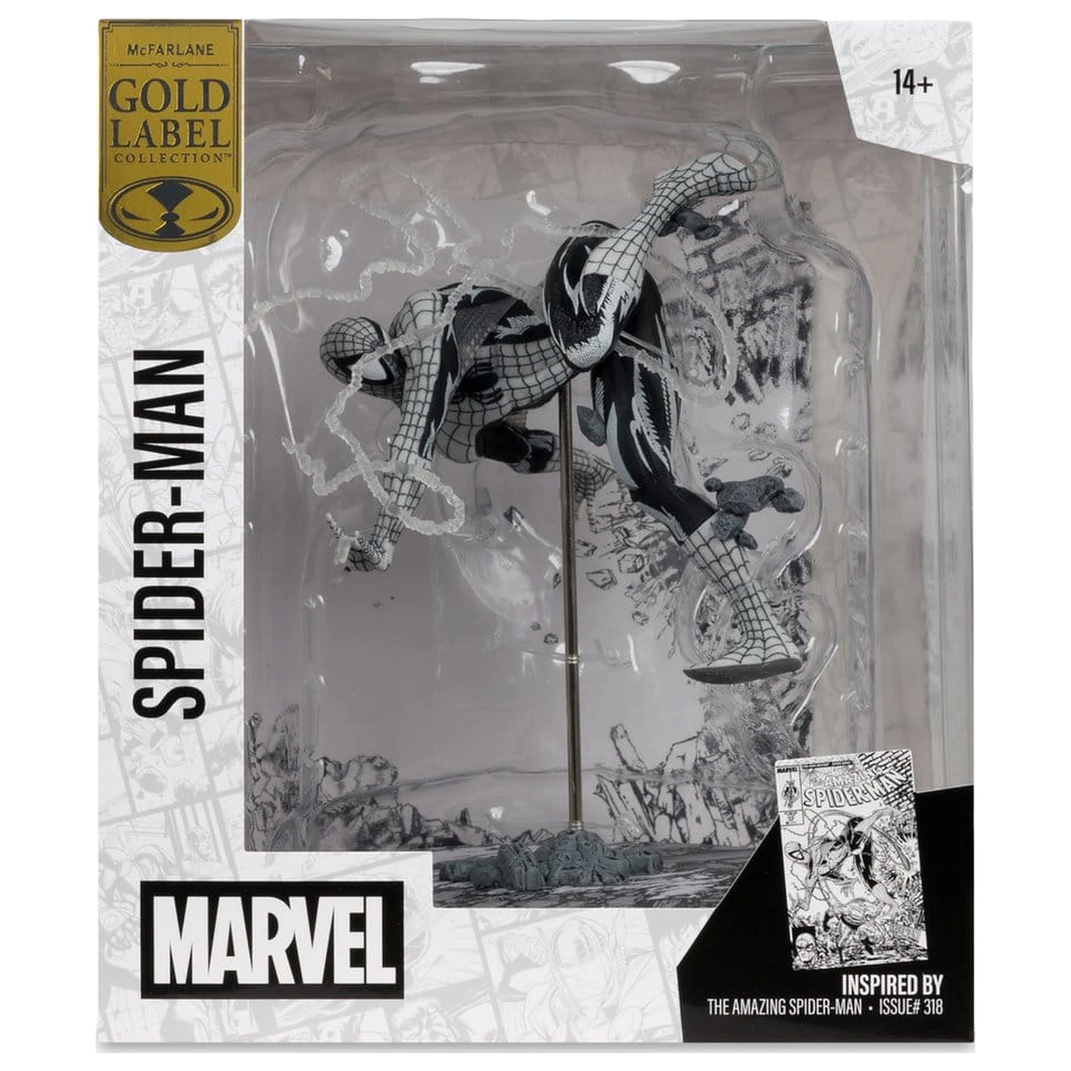 Marvel 1/10 Spider-Man (Line Art) (The Amazing Spider-Man #318) (Gold Label) PVC szobor figura 17 cm termékfotó