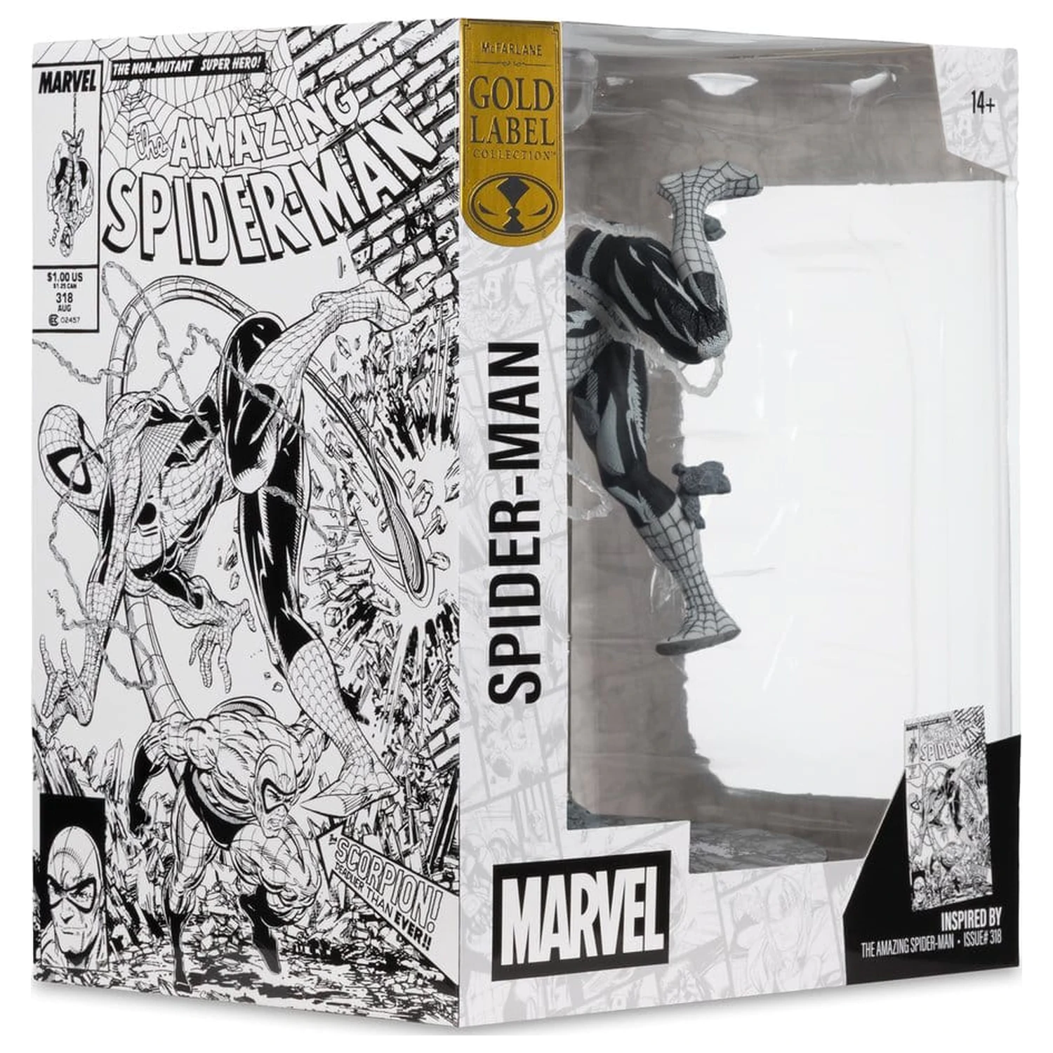 Marvel 1/10 Spider-Man (Line Art) (The Amazing Spider-Man #318) (Gold Label) PVC szobor figura 17 cm termékfotó