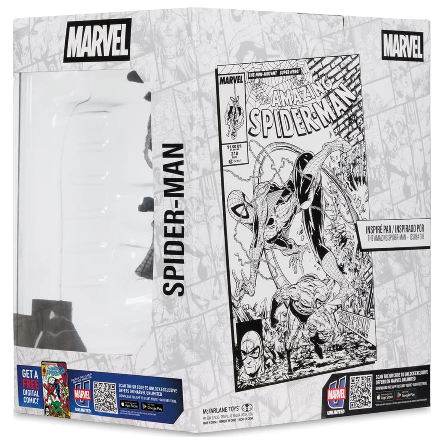 Marvel 1/10 Spider-Man (Line Art) (The Amazing Spider-Man #318) (Gold Label) PVC szobor figura 17 cm termékfotó
