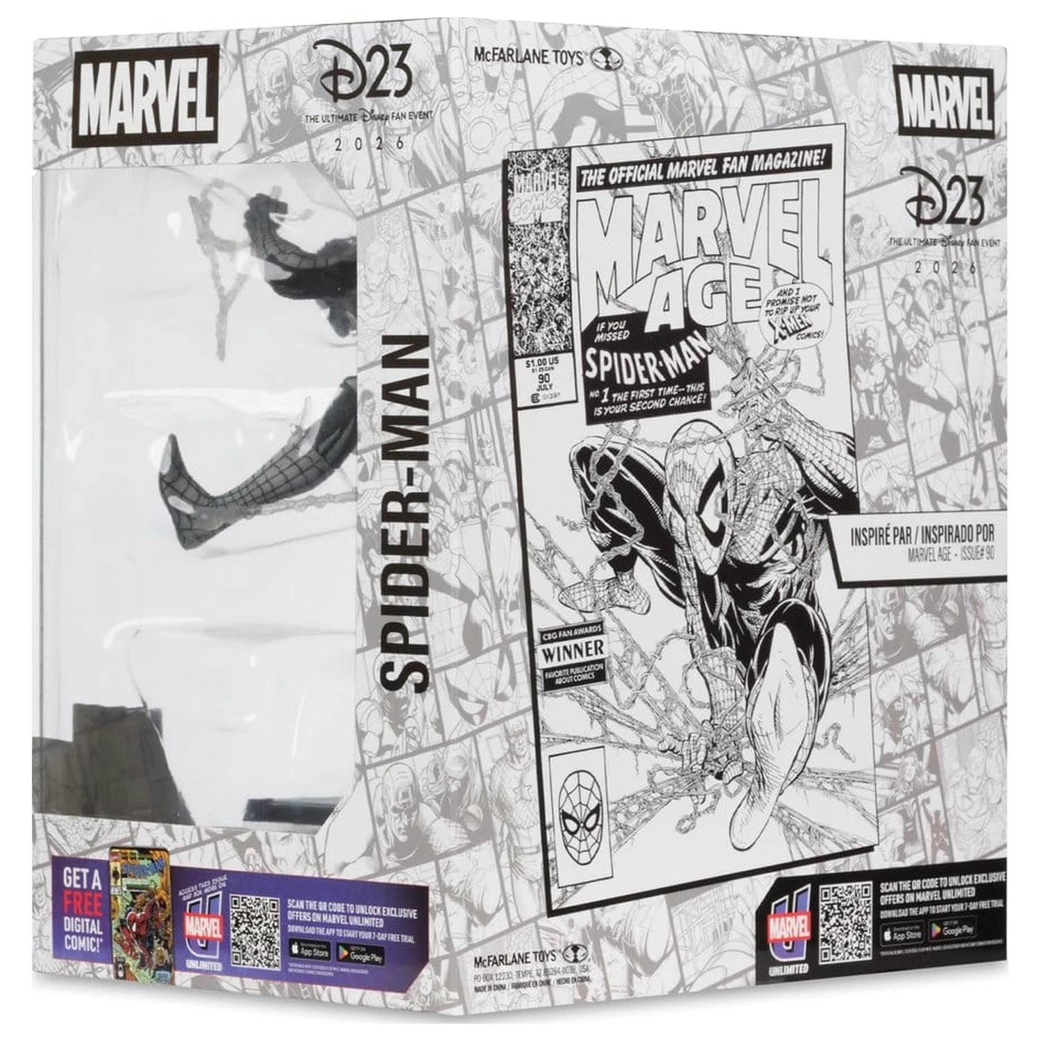 Marvel 1/10 Spider-Man (Marvel Age #90) (Line Art) PVC szobor figura 18 cm termékfotó