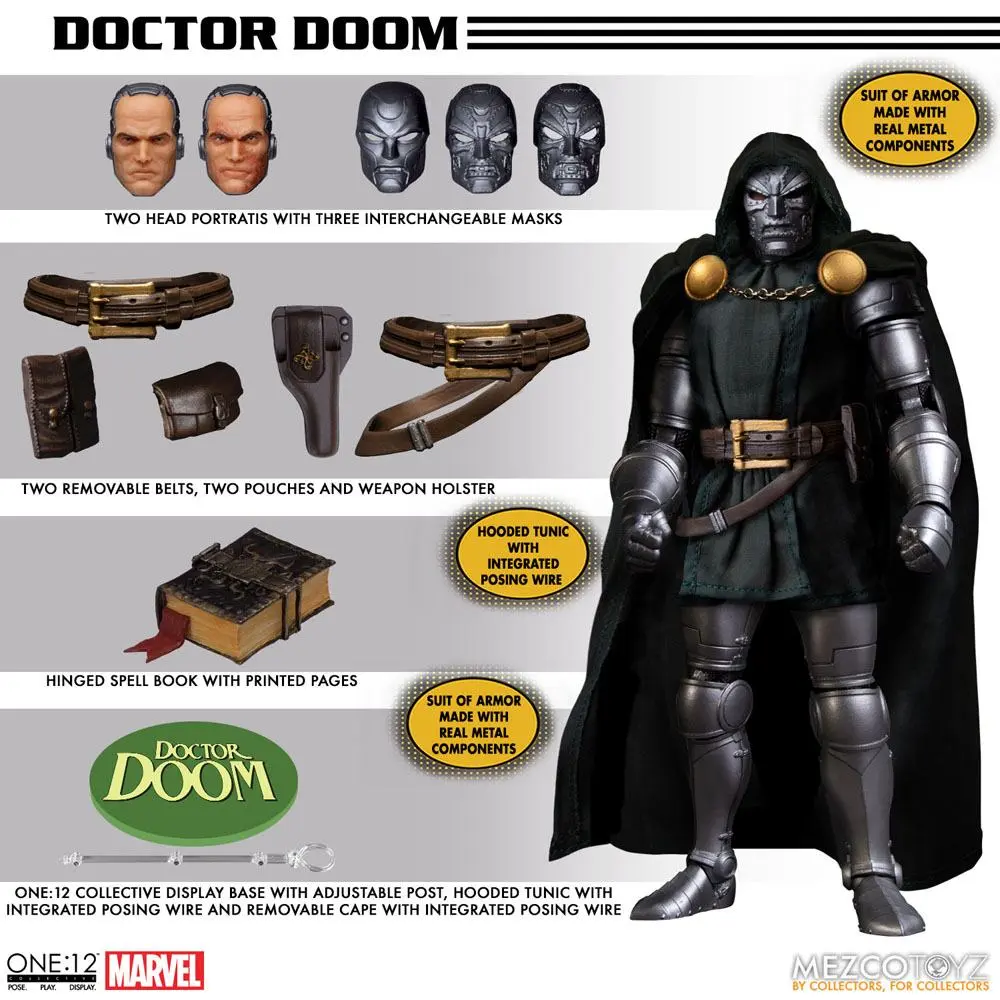 Marvel 1/12 Doctor Doom akciófigura 17 cm termékfotó