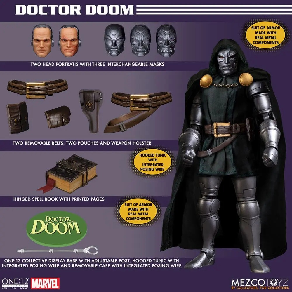 Marvel 1/12 Doctor Doom akciófigura 17 cm termékfotó