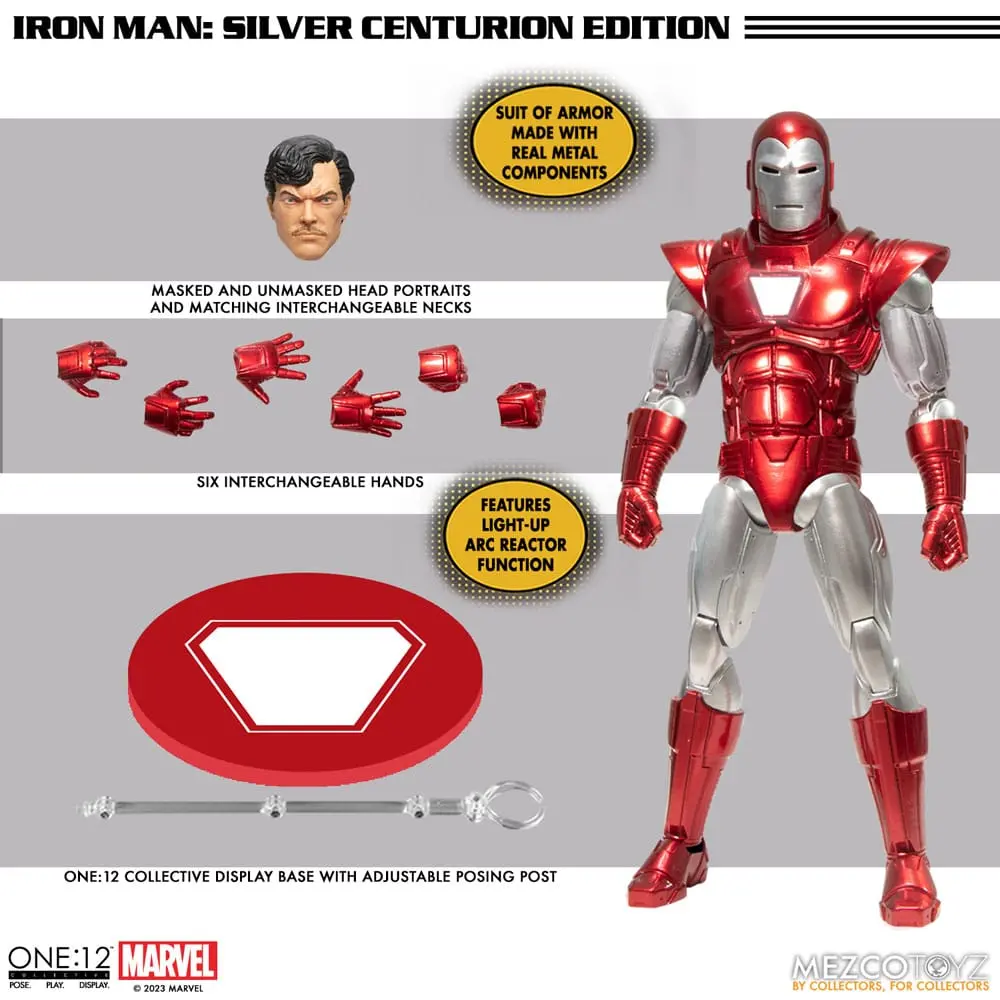 Marvel Actionfigur 1/12 Iron Man (Silver Centurion Edition) 16 cm termékfotó