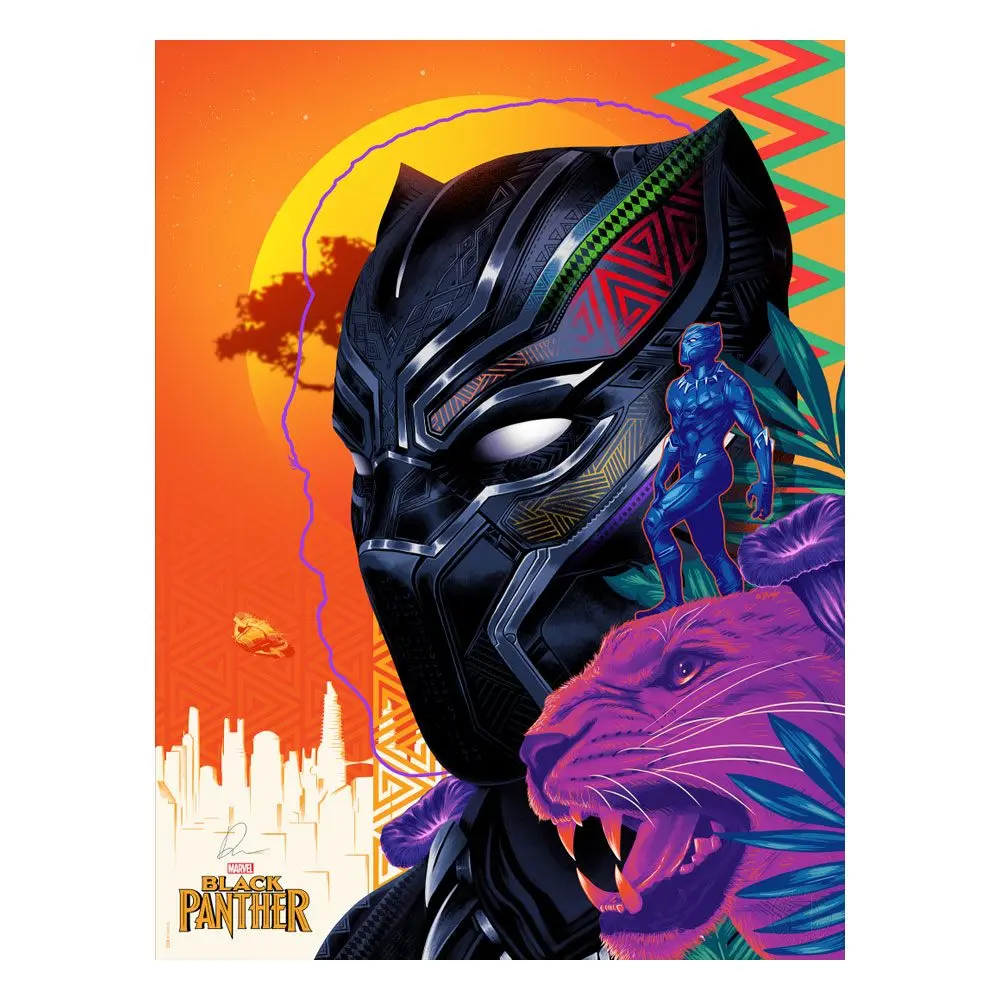 Marvel Art Print Black Panther: Long Live the King 46 x 61 cm - keretezetlen vászonkép termékfotó