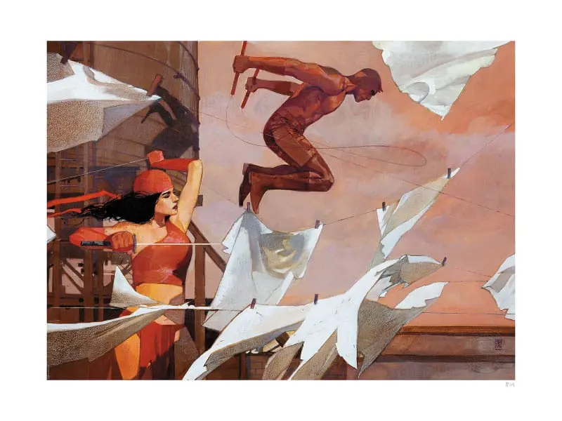 Marvel Art Print Daredevil &amp; Elektra 46 x 61 cm - keretezetlen vászonkép termékfotó