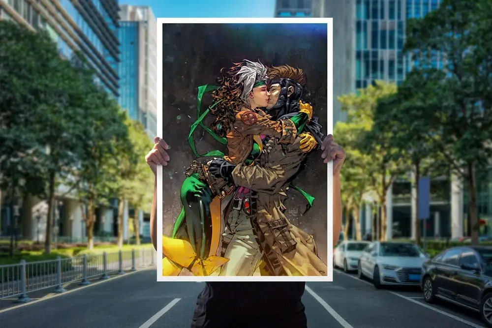 Marvel Art Print Rogue &amp; Gambit 41 x 61 cm - keretezetlen vászonkép termékfotó