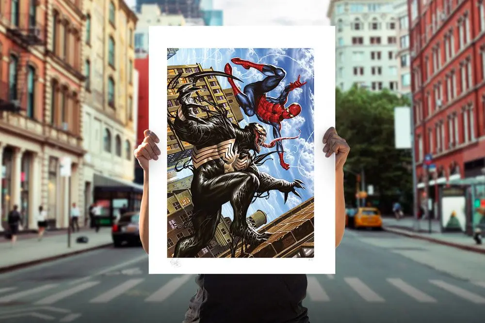 Marvel Art Print Spider-Man vs Venom 46 x 61 cm - keretezetlen vászonkép termékfotó