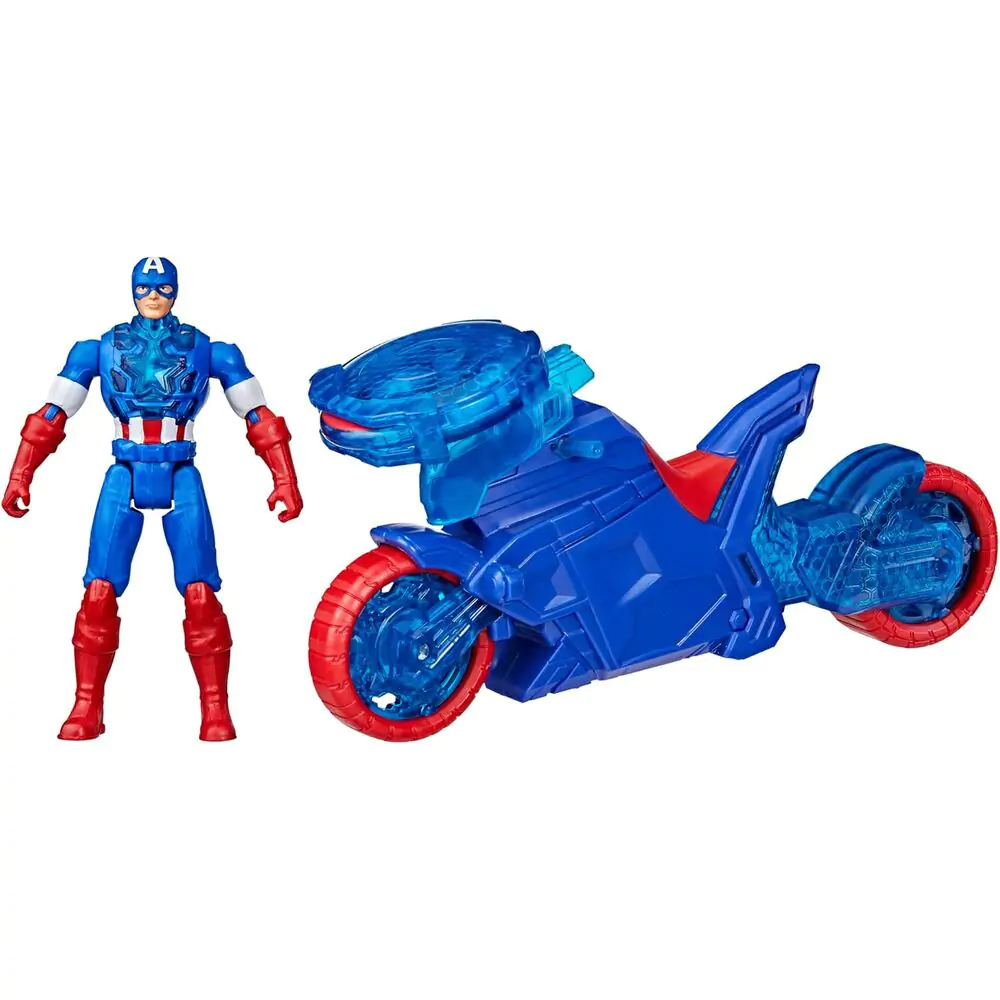 Marvel Avengers Motorbike pajzs kilövő és Amerika Kapitány figura termékfotó