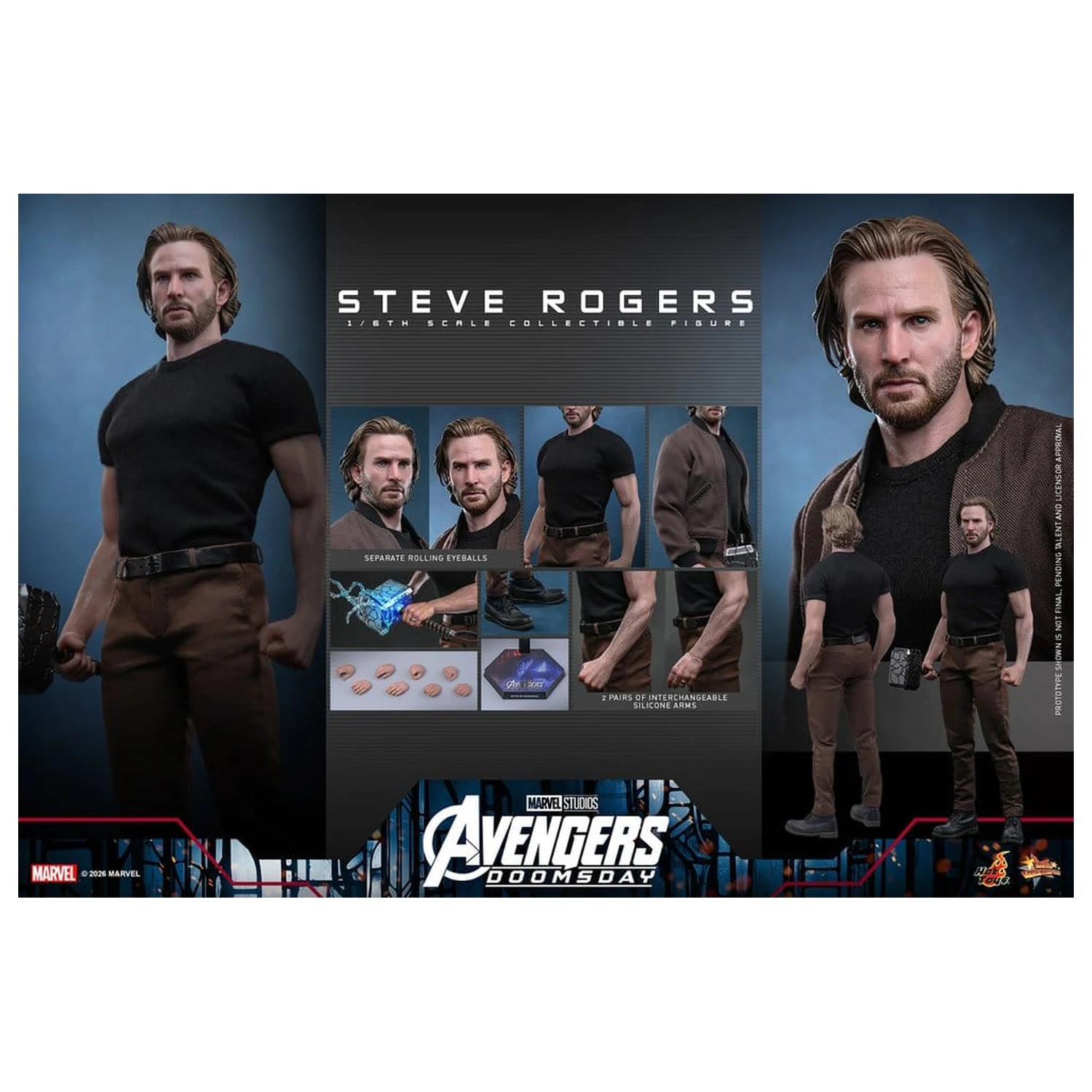 Marvel Bosszúállók: Doomsday Movie Masterpiece akciófigura 1/6 Steve Rogers 31 cm termékfotó