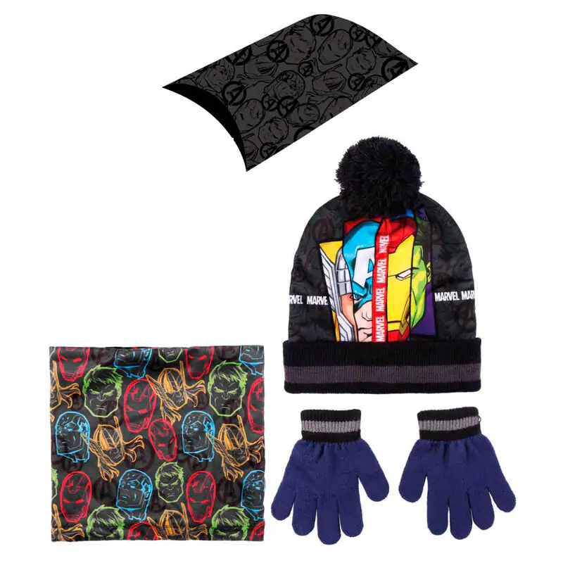 Marvel Bosszúállók gyerek körsál, sapka és kesztyű csomag termékfotó