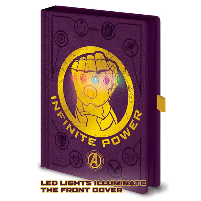 Marvel Bosszúállók Infinity War Thanos A5 jegyzetfüzet led-es világítással termékfotó