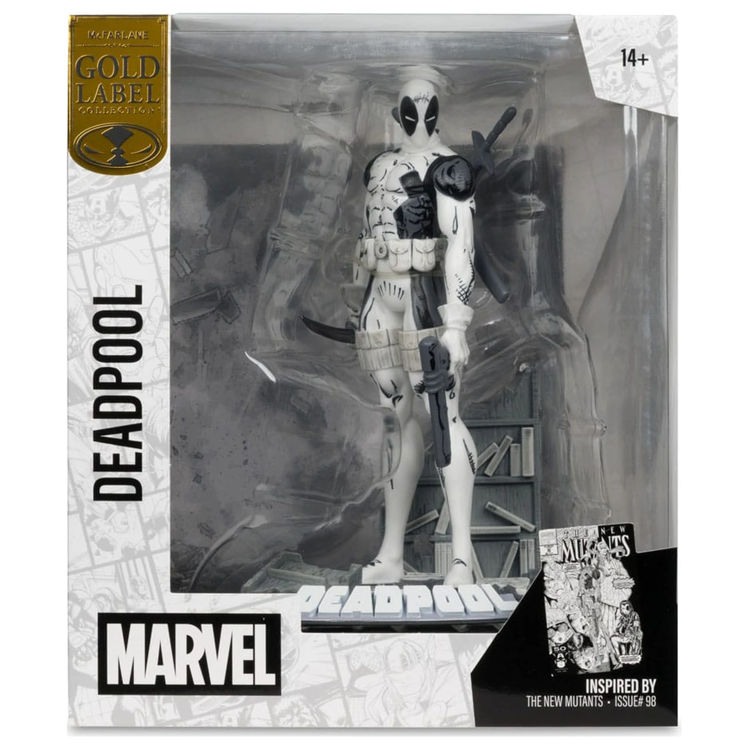 Marvel Collection 1/10 Deadpool (The New Mutants #98) (Line Art) (Gold Label) PVC szobor figura 17 cm termékfotó